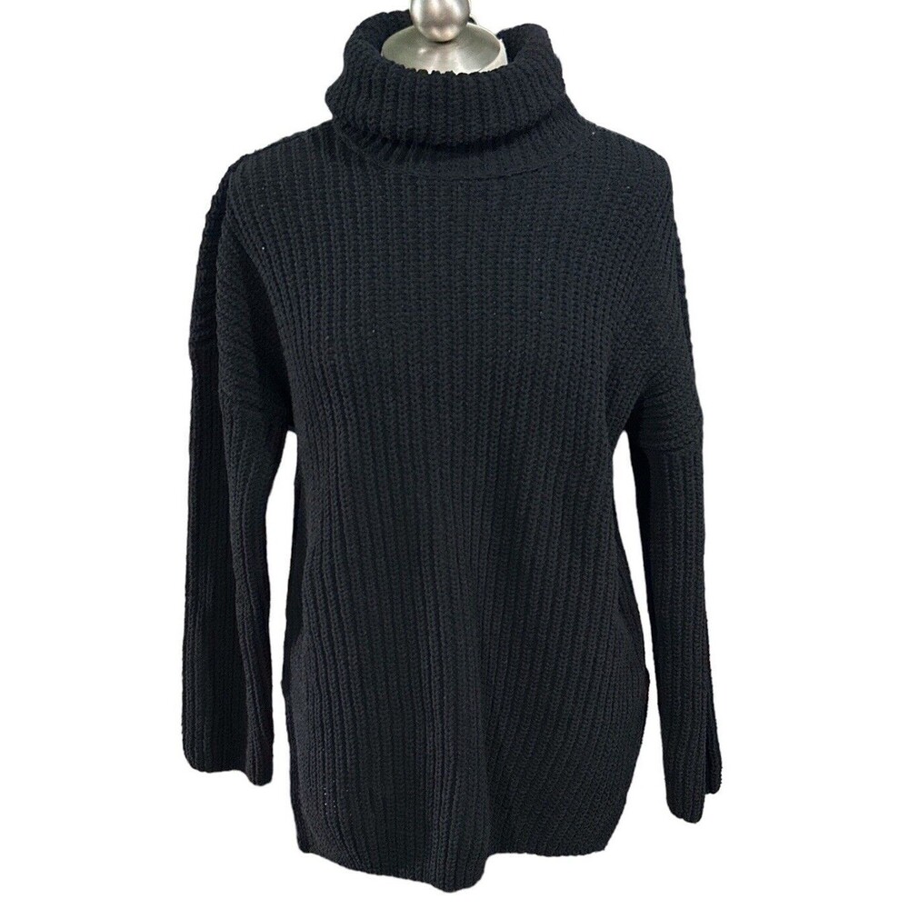 ABERCROMBIE AND FITCH Black Cowl Neck Relaxed Cozy Sweater Women’s Size Medium